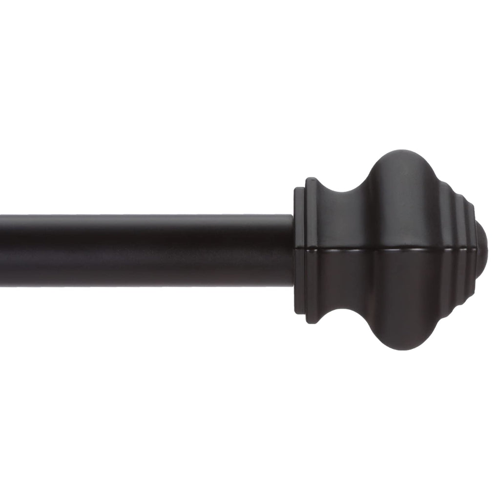 Thestoa Splicing Curtain Rods for Windows 30-46 Inch, 5/8" Diameter Black Curtain Rods 2 pack for Bedroom, Living Room, Outdoor