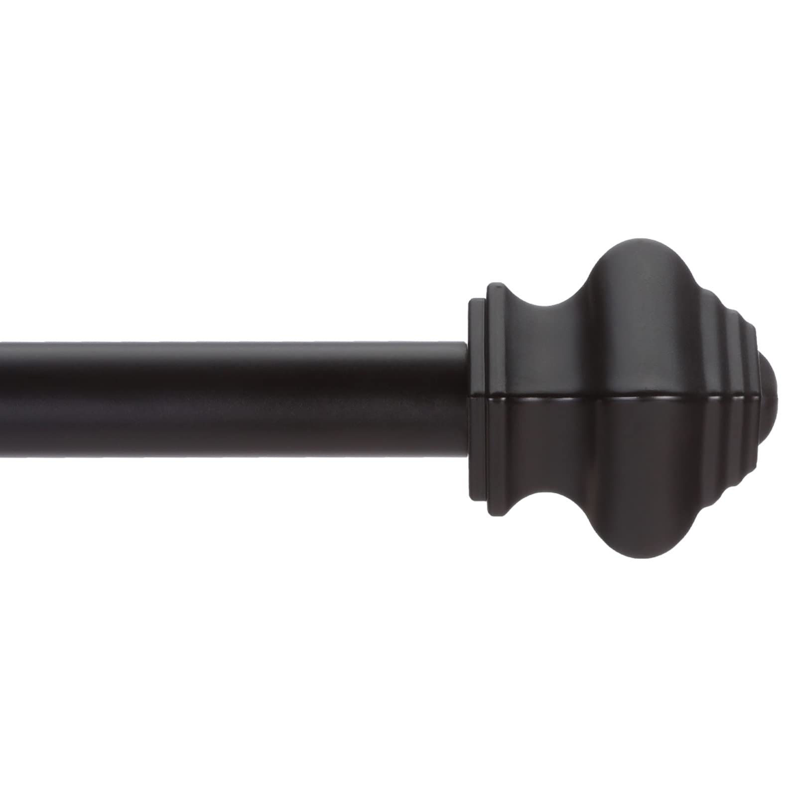 Thestoa Splicing Curtain Rods for Windows 30-46 Inch, 5/8" Diameter Black Curtain Rods 2 pack for Bedroom, Living Room, Outdoor