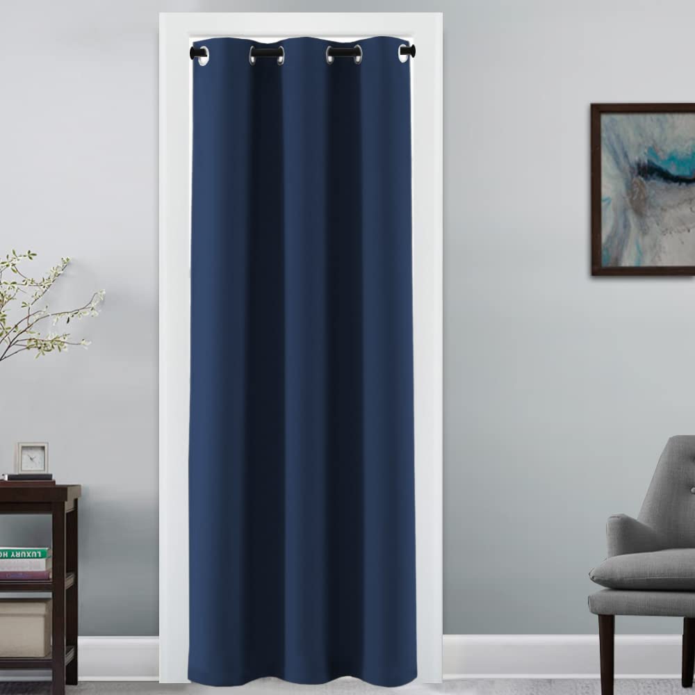 H.VERSAILTEX Blackout Patio Curtains 100 x 96 Inches for Sliding Door Extral Wide Blackout Curtain Panels Thermal Insulated Room Divider - Grommet Top, 8' Tall by 8.5' Wide - Jet Black