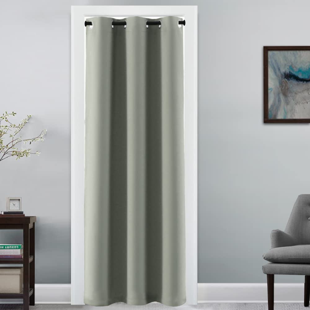H.VERSAILTEX Blackout Patio Curtains 100 x 96 Inches for Sliding Door Extral Wide Blackout Curtain Panels Thermal Insulated Room Divider - Grommet Top, 8' Tall by 8.5' Wide - Jet Black