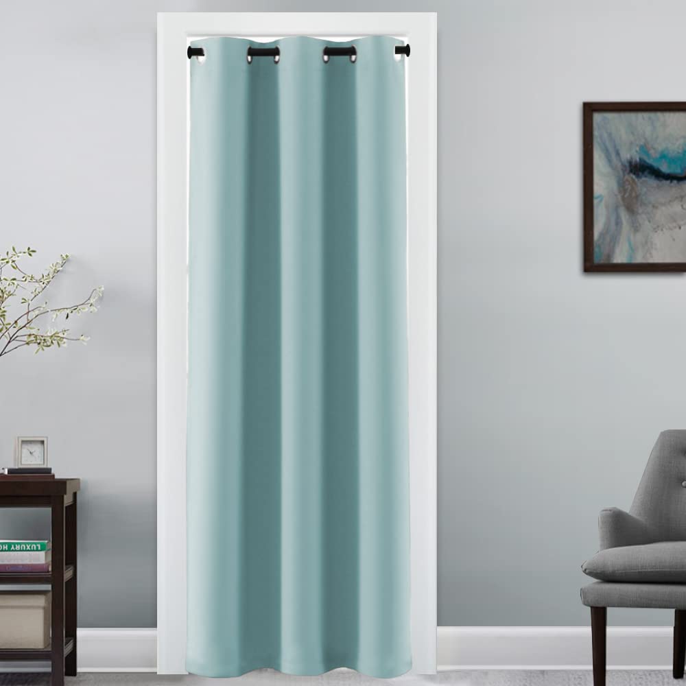 H.VERSAILTEX Blackout Patio Curtains 100 x 96 Inches for Sliding Door Extral Wide Blackout Curtain Panels Thermal Insulated Room Divider - Grommet Top, 8' Tall by 8.5' Wide - Jet Black
