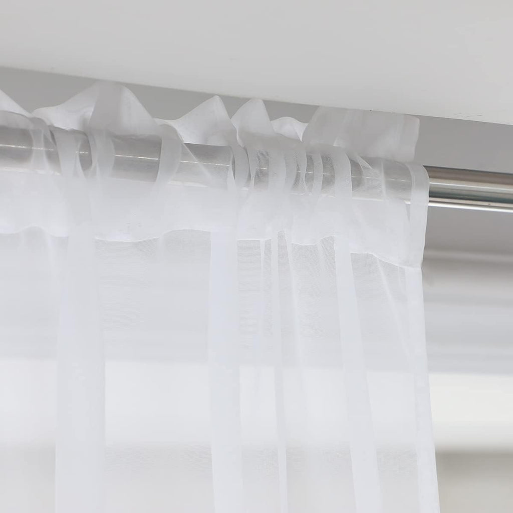 L&TEC Window White Sheer Curtains 84 Inches Long 2 Panels Sheer White Curtain Clear Basic Rod Pocket Panel Other Beige Grey Purple Pink 63 72 95 108 Inch Bedroom Children Living Room Yard Kitchen
