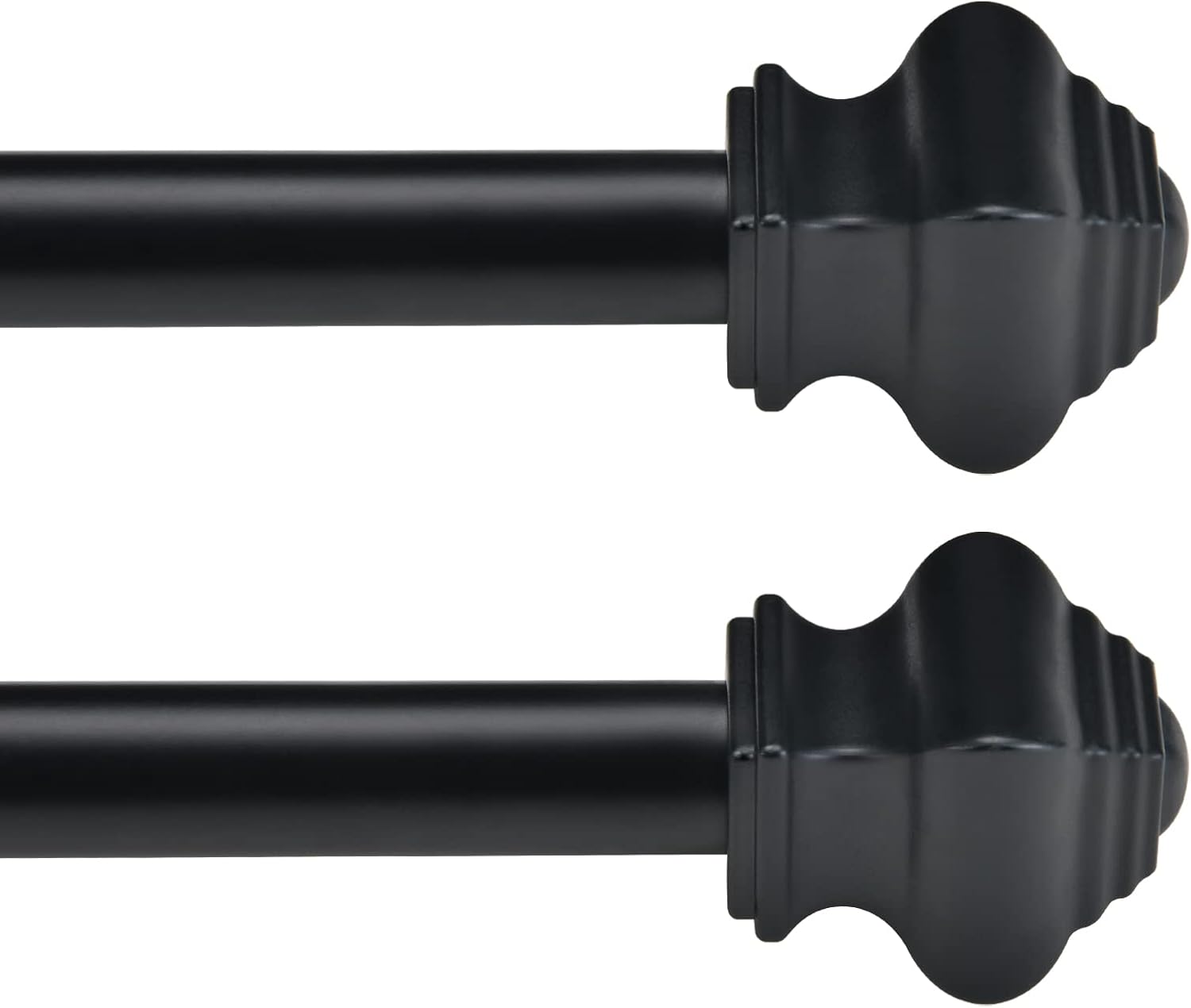 Thestoa Splicing Curtain Rods for Windows 30-46 Inch, 5/8" Diameter Black Curtain Rods 2 pack for Bedroom, Living Room, Outdoor