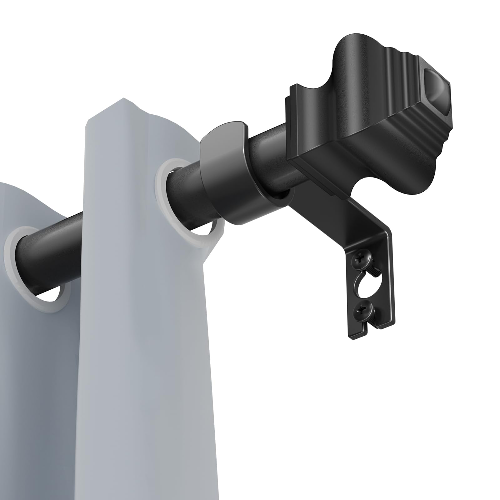 Curtain Rods for Windows 2 Pack 36-48 inch, 5/8 inch Matte Black Curtain Rod with Brackets Adjustable by Splicing for Bedroom Kitchen Study Living Room