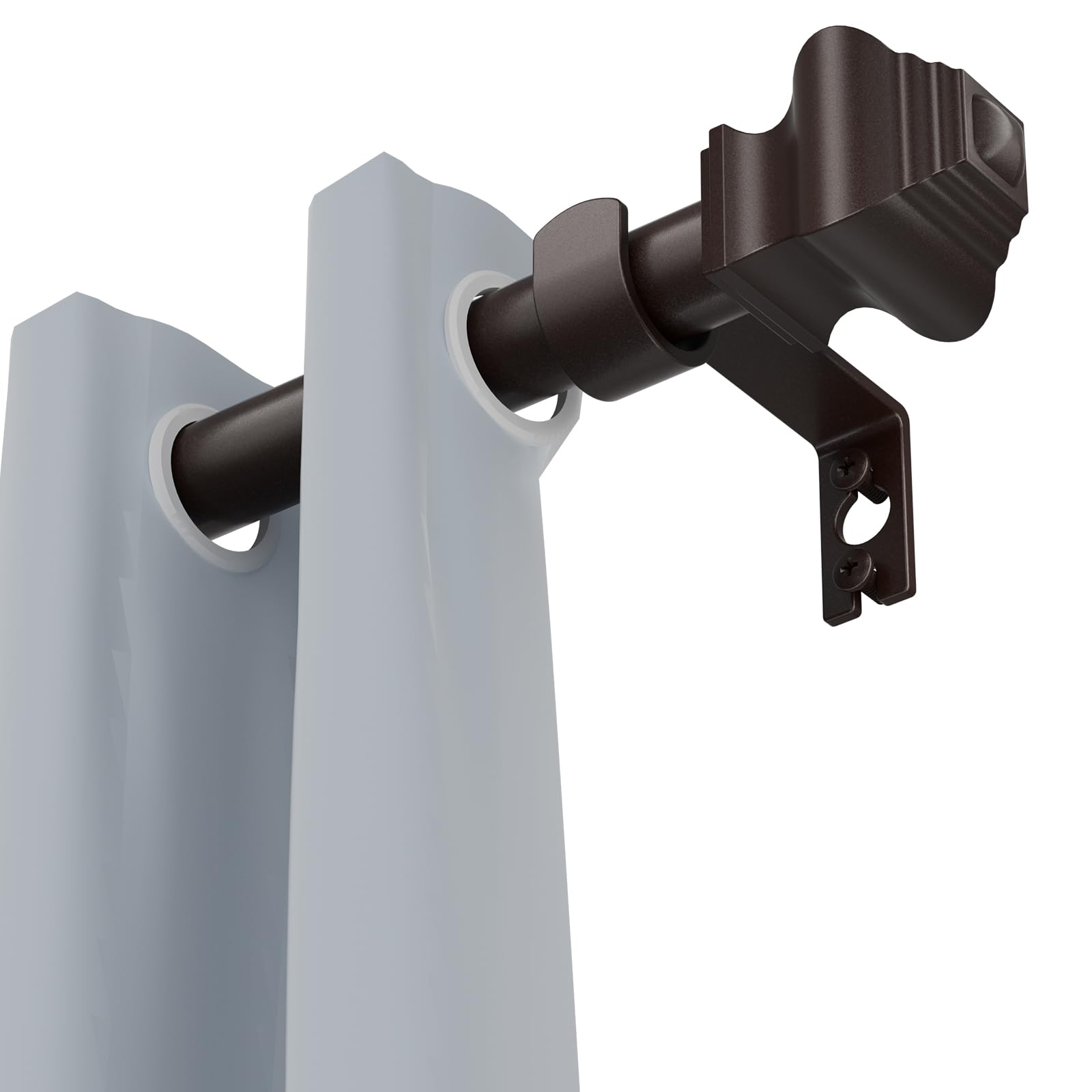 Curtain Rods for Windows 2 Pack 36-48 inch, 5/8 inch Matte Black Curtain Rod with Brackets Adjustable by Splicing for Bedroom Kitchen Study Living Room