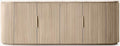 PUREWOOD Fluted Sideboard with Marble Top, 72" Modern Buffet Cabinet with 2 Doors & 3 Drawers, Natural Wood Finish Storage Credenza for Dining Room, Living Room & Entryway