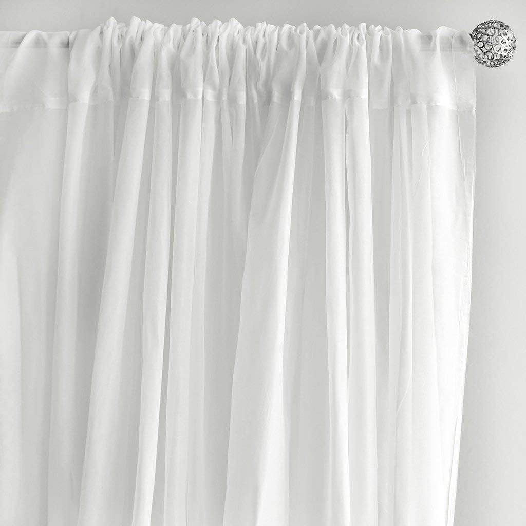 AK TRADING CO. 120" Wide (10Ft Wide) IFR Sheer Voile Drape Panels for Backdrop, Wedding Events, Ceiling Drapes, Event Masking, & Decor - Select from 6ft to 50ft Length. (10 feet x 16 feet, White)