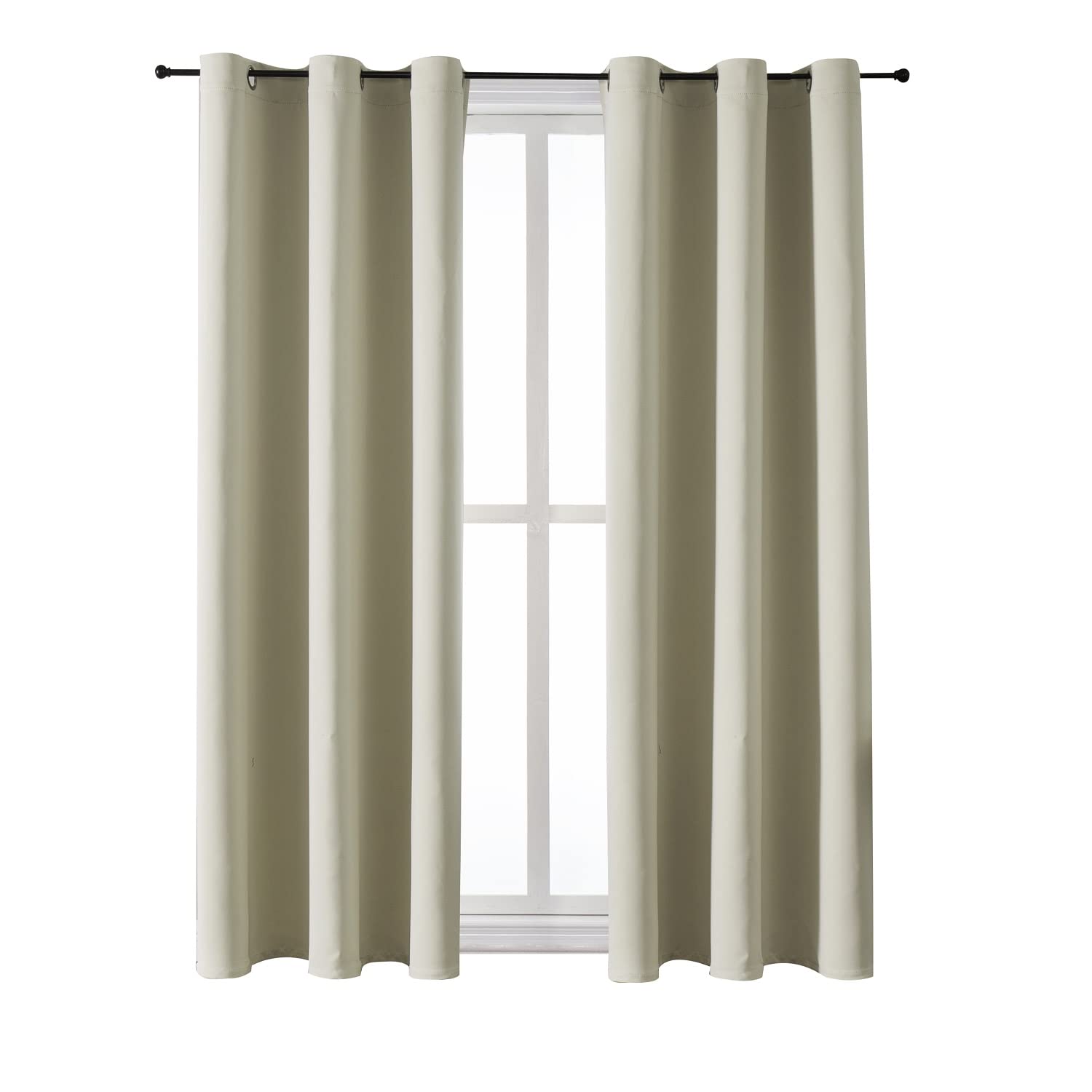 ChrisDowa Grommet Blackout Curtains for Bedroom and Living Room - 2 Panels Set Thermal Insulated Room Darkening Curtains (Dark Grey, 42 x 63 Inch)