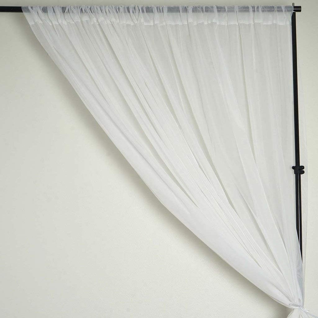 AK TRADING CO. 120" Wide (10Ft Wide) IFR Sheer Voile Drape Panels for Backdrop, Wedding Events, Ceiling Drapes, Event Masking, & Decor - Select from 6ft to 50ft Length. (10 feet x 16 feet, White)