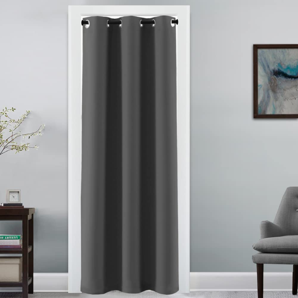 H.VERSAILTEX Blackout Patio Curtains 100 x 96 Inches for Sliding Door Extral Wide Blackout Curtain Panels Thermal Insulated Room Divider - Grommet Top, 8' Tall by 8.5' Wide - Jet Black