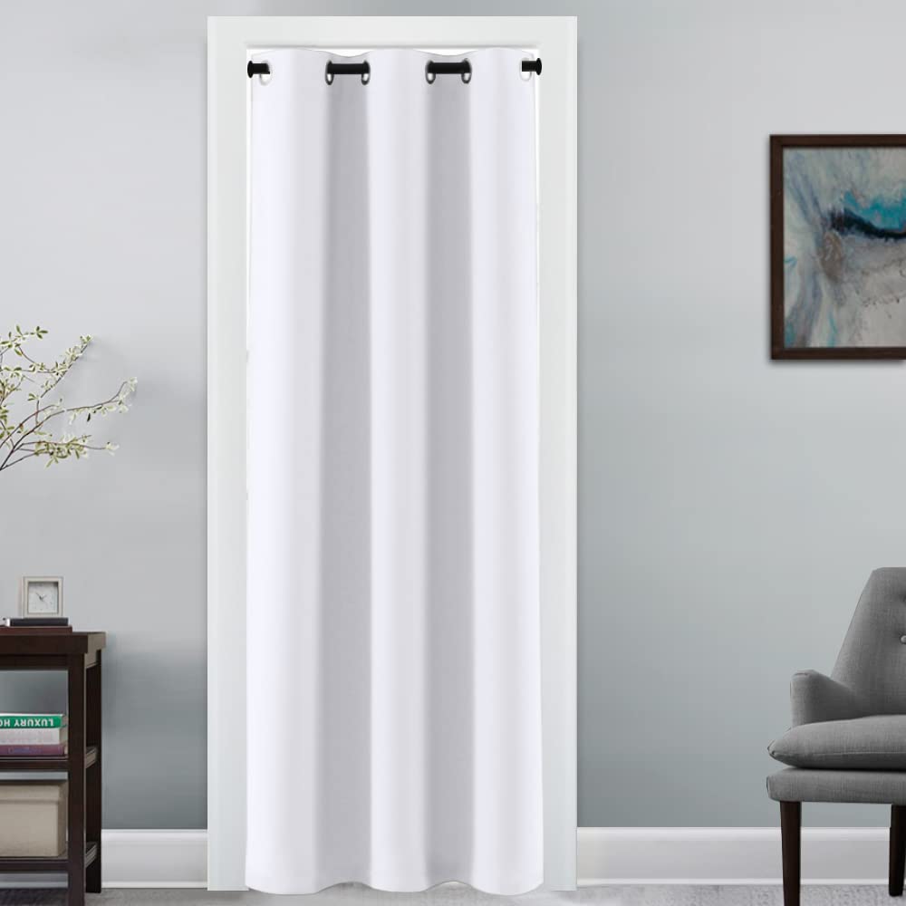 H.VERSAILTEX Blackout Patio Curtains 100 x 96 Inches for Sliding Door Extral Wide Blackout Curtain Panels Thermal Insulated Room Divider - Grommet Top, 8' Tall by 8.5' Wide - Jet Black
