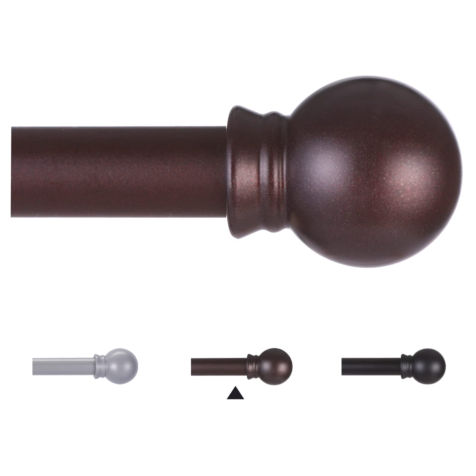 Thestoa 2 pack Black Curtain Rods for Windows 48 to 92 inch, Adjusts Length by Splicing, 5/8" Diameter Matte Black Small Curtain Rods for Bedroom, Living Room, Kitchen, Outdoor, Farmhouse