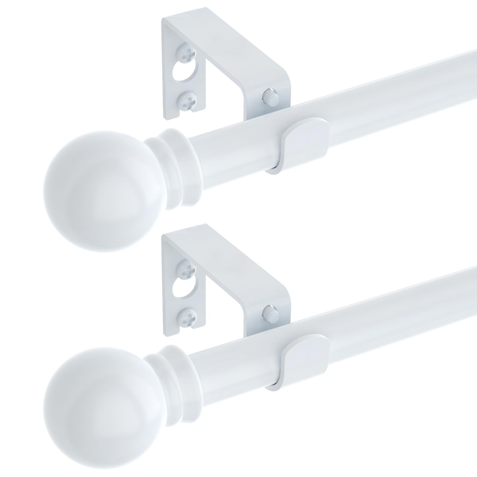 GXOACKJ 2 Pack Black Curtain Rods for windows 32 to 62 inch, 5/8 inch Splicing Heavy Duty Metal Curtain Rod Set with Brackets