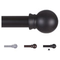 Thestoa 2 pack Black Curtain Rods for Windows 48 to 92 inch, Adjusts Length by Splicing, 5/8" Diameter Matte Black Small Curtain Rods for Bedroom, Living Room, Kitchen, Outdoor, Farmhouse