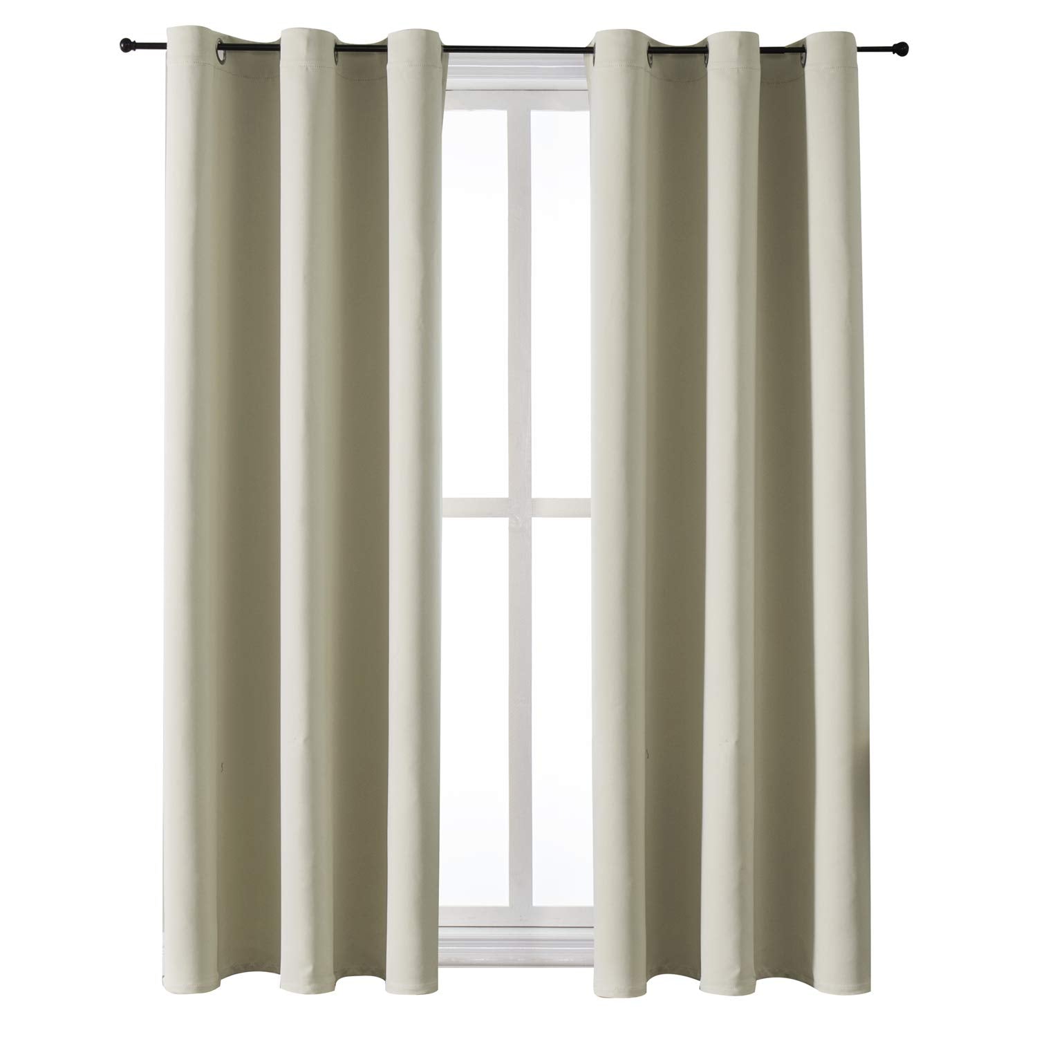 ChrisDowa Grommet Blackout Curtains for Bedroom and Living Room - 2 Panels Set Thermal Insulated Room Darkening Curtains (Dark Grey, 42 x 63 Inch)