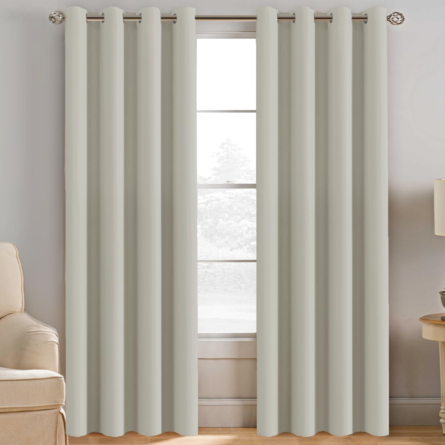 H.VERSAILTEX Blackout Patio Curtains 100 x 96 Inches for Sliding Door Extral Wide Blackout Curtain Panels Thermal Insulated Room Divider - Grommet Top, 8' Tall by 8.5' Wide - Jet Black