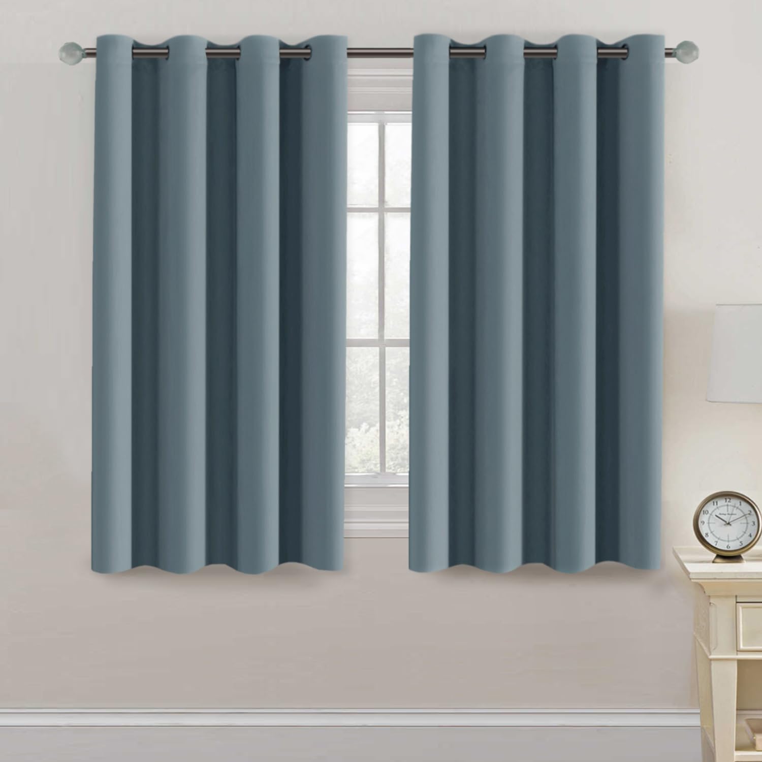 H.VERSAILTEX Blackout Patio Curtains 100 x 96 Inches for Sliding Door Extral Wide Blackout Curtain Panels Thermal Insulated Room Divider - Grommet Top, 8' Tall by 8.5' Wide - Jet Black