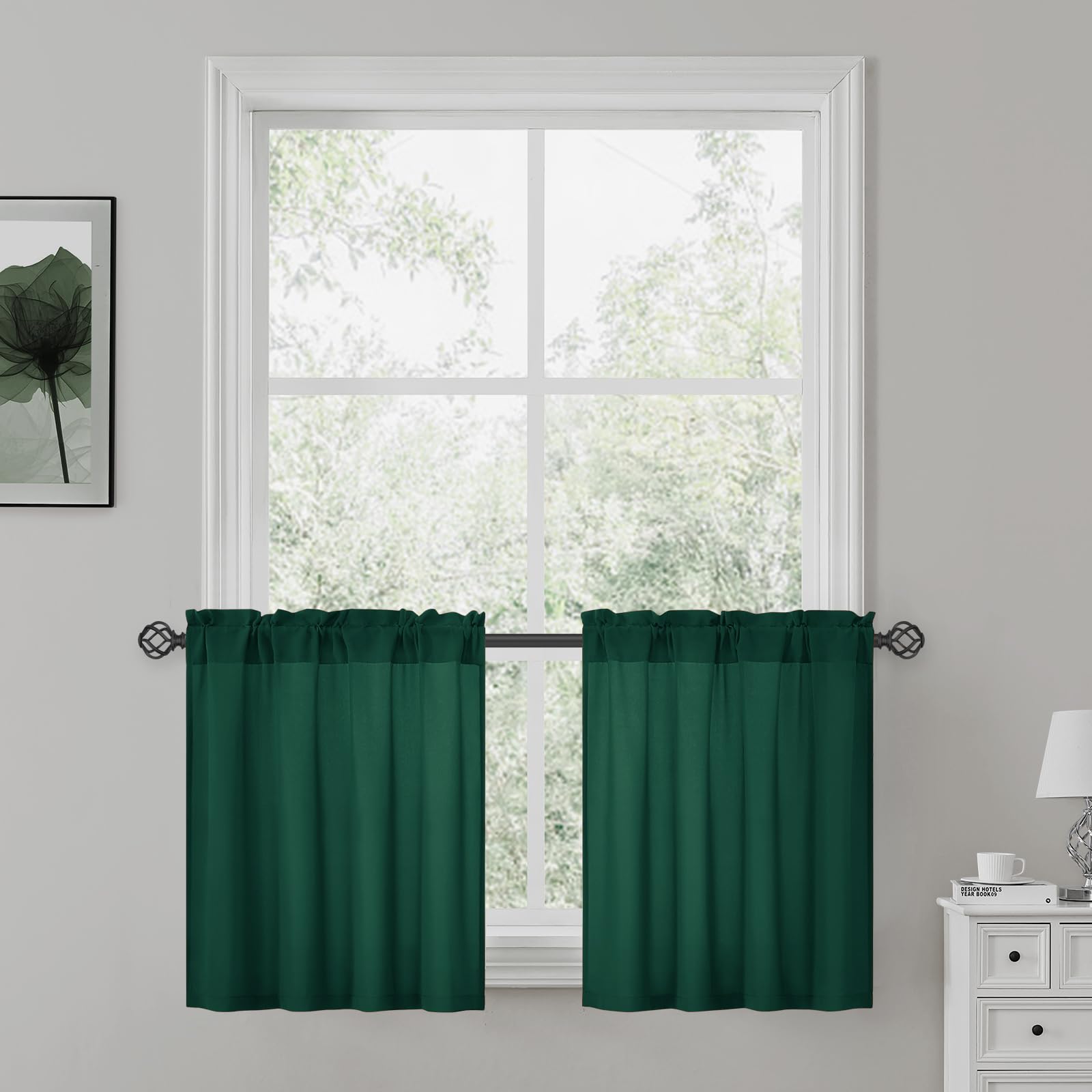 HOMEIDEAS Non-See-Through White Privacy Sheer Curtains 52 X 84 Inches Long 2 Panels Sheer Curtains Light Filtering Window Curtains Drapes for Bedroom Living Room
