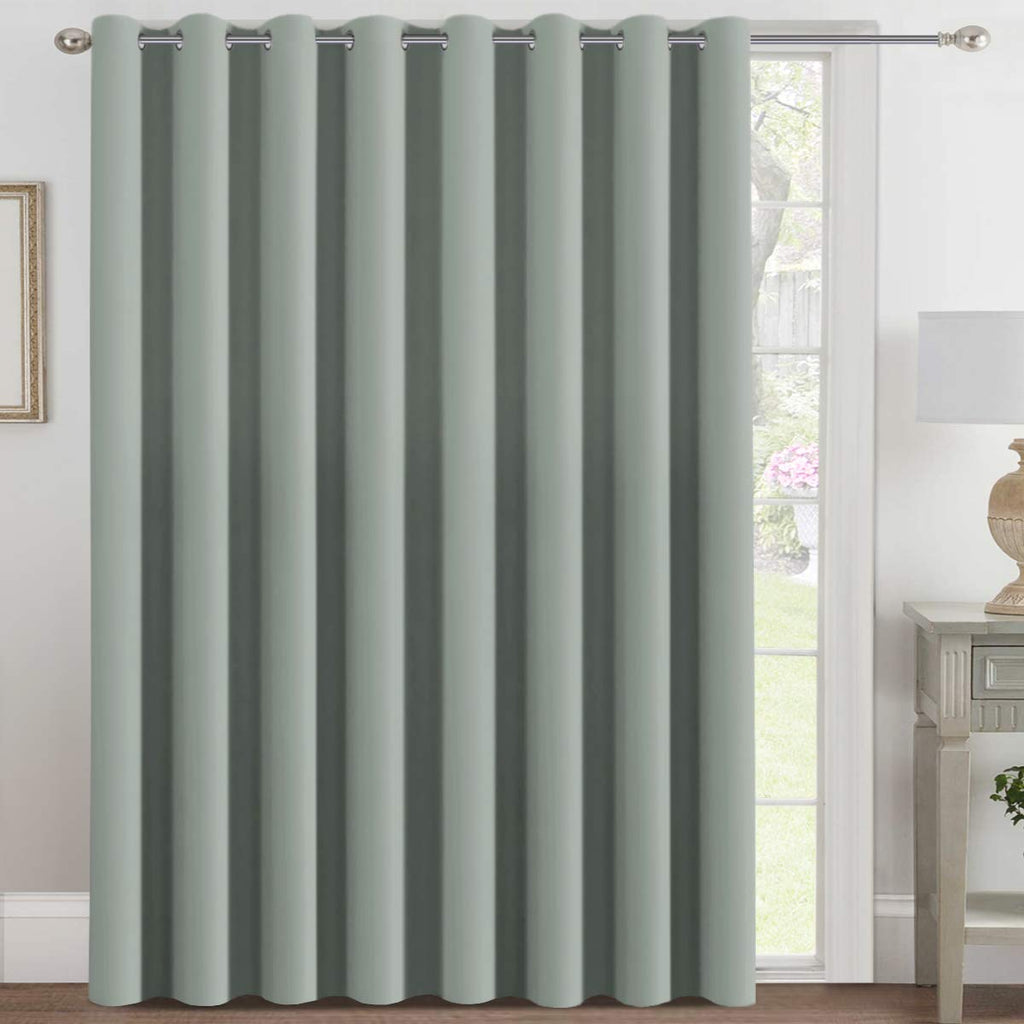 H.VERSAILTEX Blackout Patio Curtains 100 x 96 Inches for Sliding Door Extral Wide Blackout Curtain Panels Thermal Insulated Room Divider - Grommet Top, 8' Tall by 8.5' Wide - Jet Black