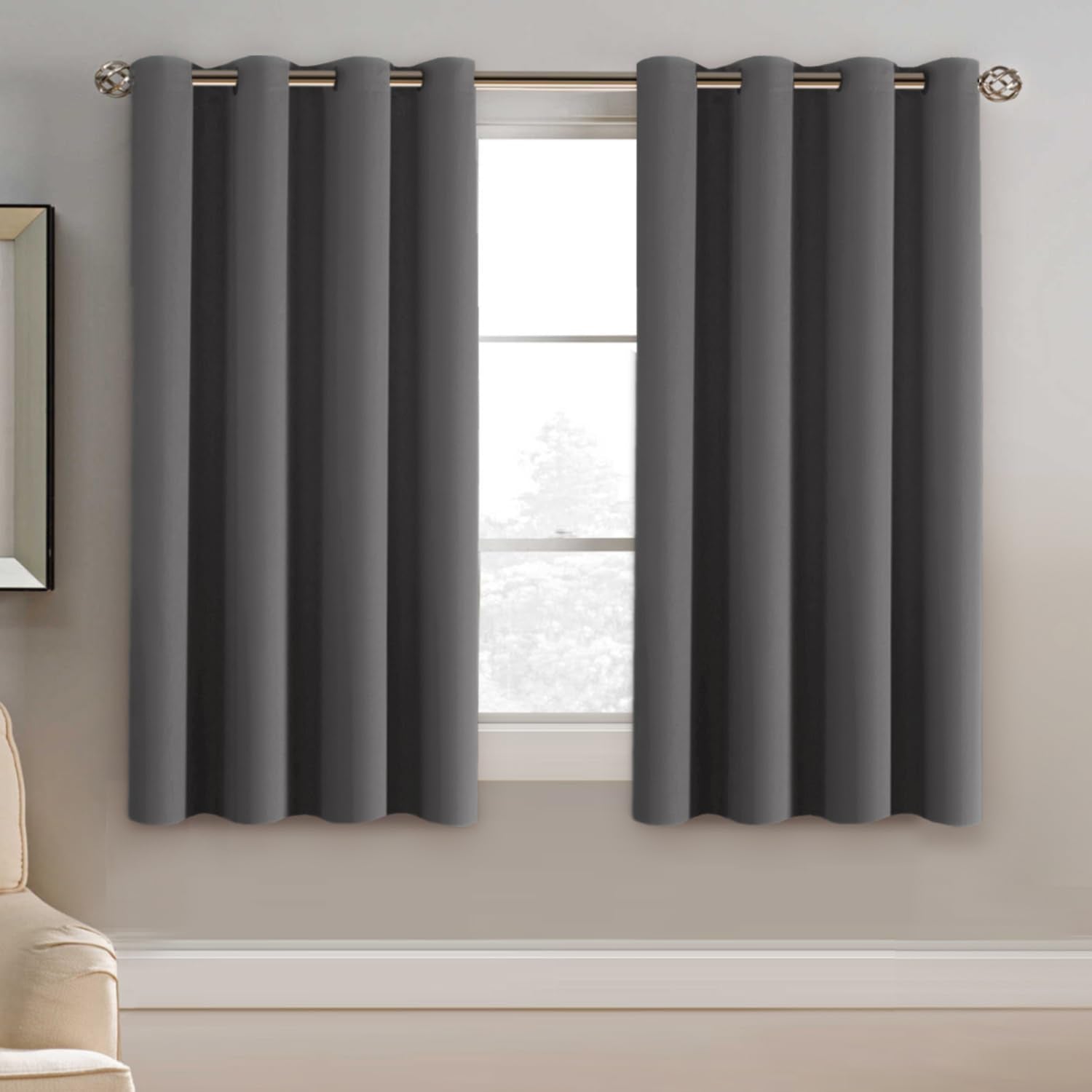 H.VERSAILTEX Blackout Patio Curtains 100 x 96 Inches for Sliding Door Extral Wide Blackout Curtain Panels Thermal Insulated Room Divider - Grommet Top, 8' Tall by 8.5' Wide - Jet Black