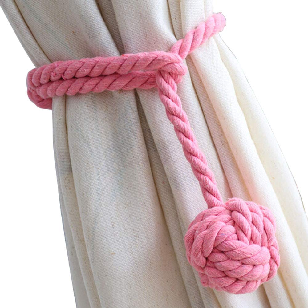 Melaluxe 2 Pack Curtain Tiebacks - Heavy Duty Curtain Rope Tieback, Handmade Rural Decorative Curtain Holdbacks (Beige)