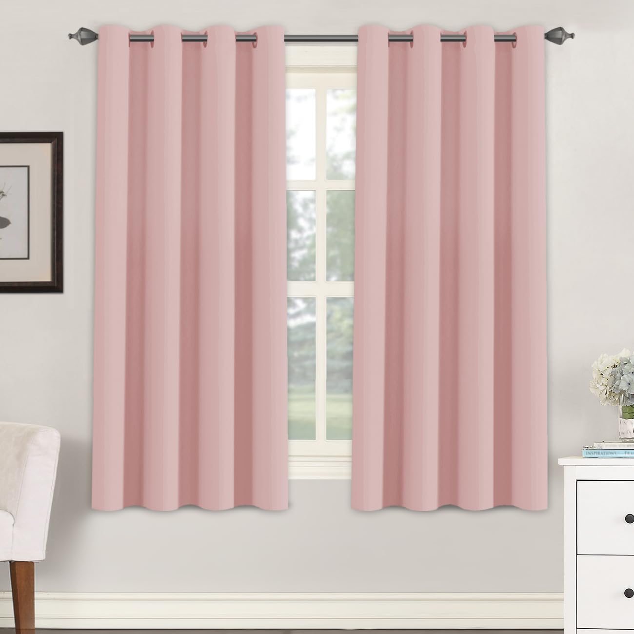 H.VERSAILTEX Blackout Patio Curtains 100 x 96 Inches for Sliding Door Extral Wide Blackout Curtain Panels Thermal Insulated Room Divider - Grommet Top, 8' Tall by 8.5' Wide - Jet Black