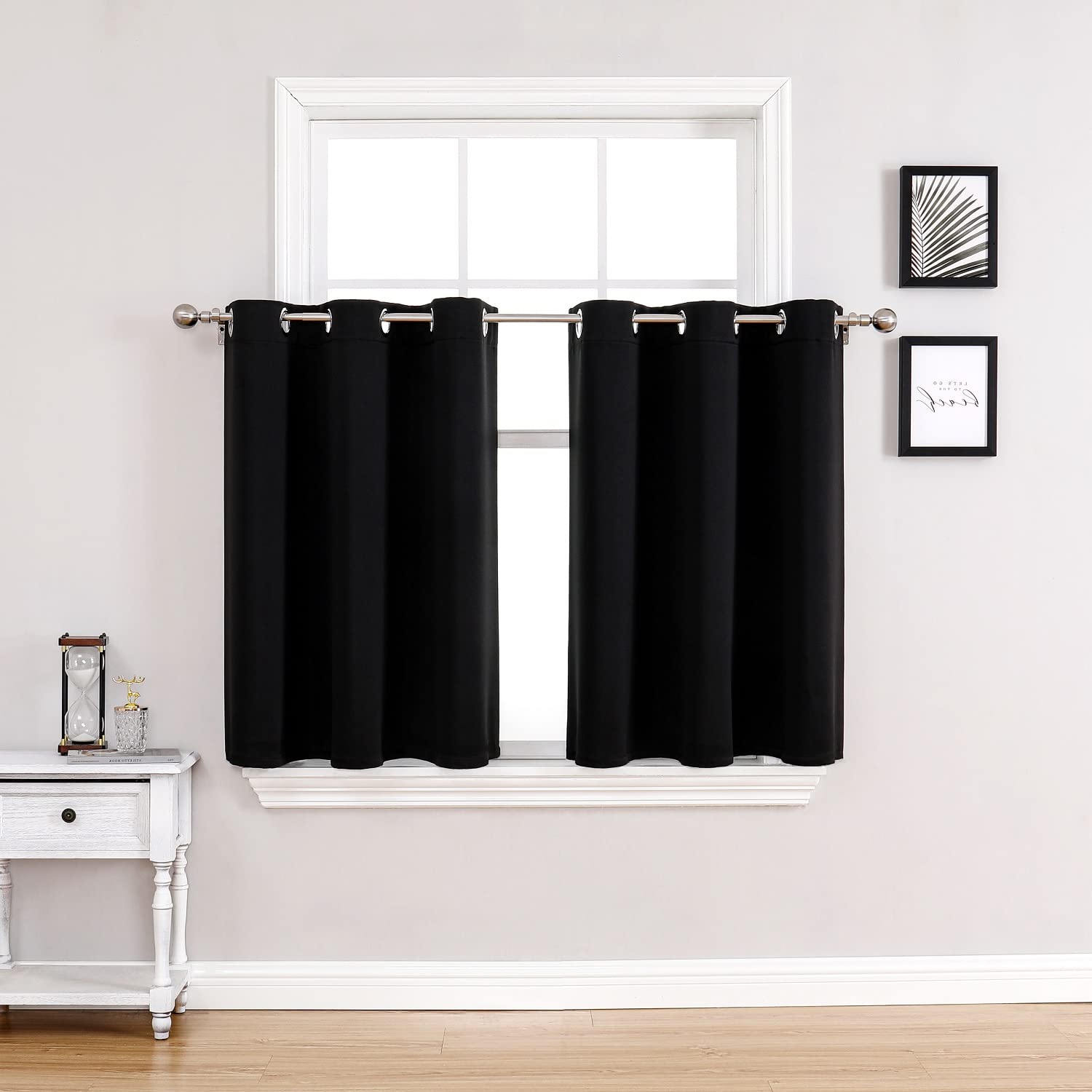 ChrisDowa Grommet Blackout Curtains for Bedroom and Living Room - 2 Panels Set Thermal Insulated Room Darkening Curtains (Dark Grey, 42 x 63 Inch)