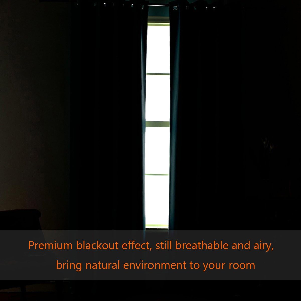 H.VERSAILTEX Blackout Patio Curtains 100 x 96 Inches for Sliding Door Extral Wide Blackout Curtain Panels Thermal Insulated Room Divider - Grommet Top, 8' Tall by 8.5' Wide - Jet Black