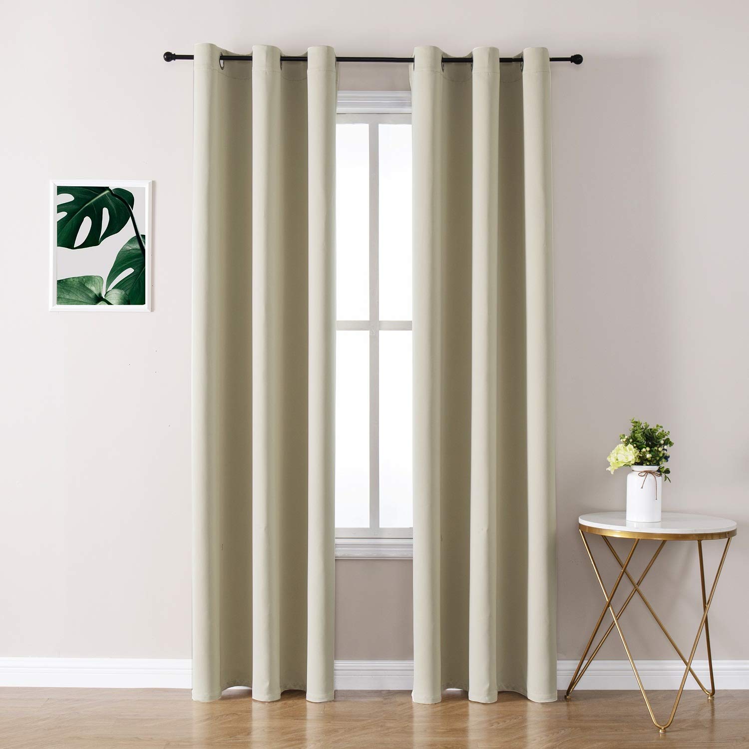 ChrisDowa Grommet Blackout Curtains for Bedroom and Living Room - 2 Panels Set Thermal Insulated Room Darkening Curtains (Dark Grey, 42 x 63 Inch)