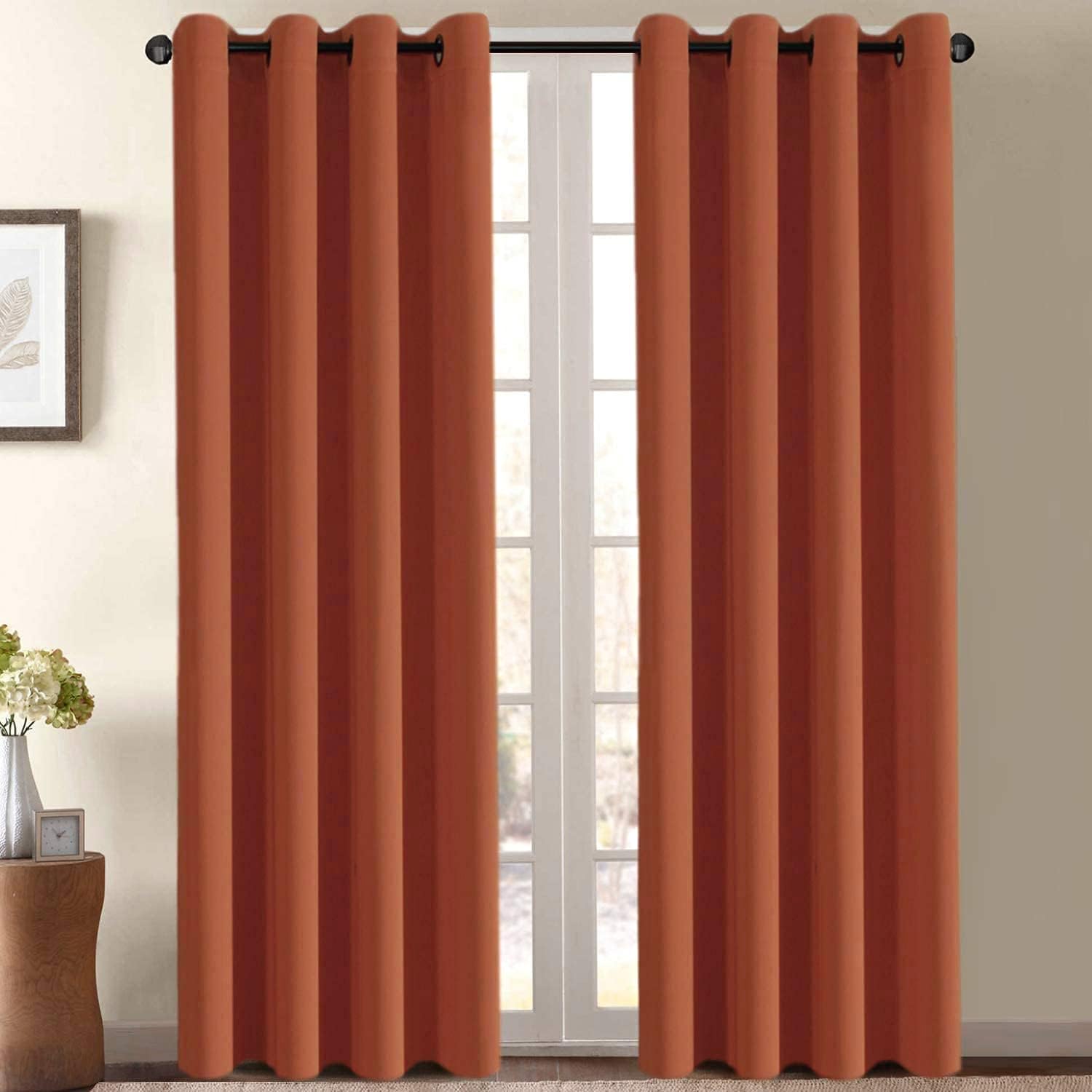 H.VERSAILTEX Blackout Patio Curtains 100 x 96 Inches for Sliding Door Extral Wide Blackout Curtain Panels Thermal Insulated Room Divider - Grommet Top, 8' Tall by 8.5' Wide - Jet Black