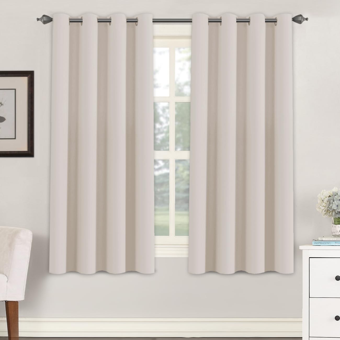 H.VERSAILTEX Blackout Patio Curtains 100 x 96 Inches for Sliding Door Extral Wide Blackout Curtain Panels Thermal Insulated Room Divider - Grommet Top, 8' Tall by 8.5' Wide - Jet Black