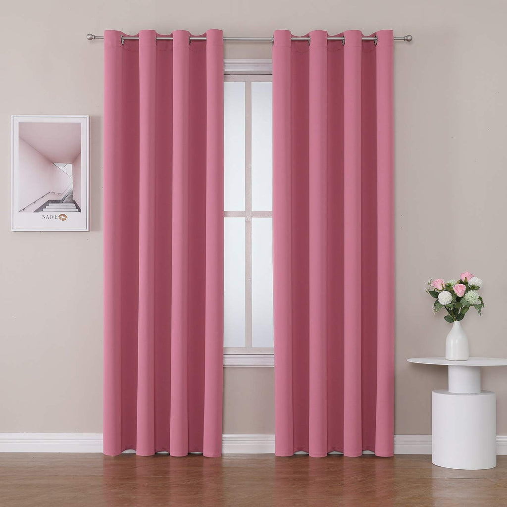 ChrisDowa Grommet Blackout Curtains for Bedroom and Living Room - 2 Panels Set Thermal Insulated Room Darkening Curtains (Dark Grey, 42 x 63 Inch)
