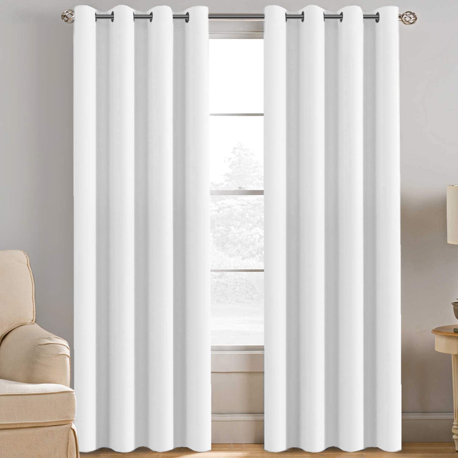 H.VERSAILTEX Blackout Patio Curtains 100 x 96 Inches for Sliding Door Extral Wide Blackout Curtain Panels Thermal Insulated Room Divider - Grommet Top, 8' Tall by 8.5' Wide - Jet Black