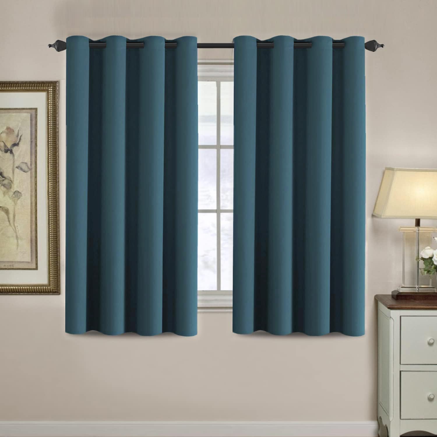 H.VERSAILTEX Blackout Patio Curtains 100 x 96 Inches for Sliding Door Extral Wide Blackout Curtain Panels Thermal Insulated Room Divider - Grommet Top, 8' Tall by 8.5' Wide - Jet Black