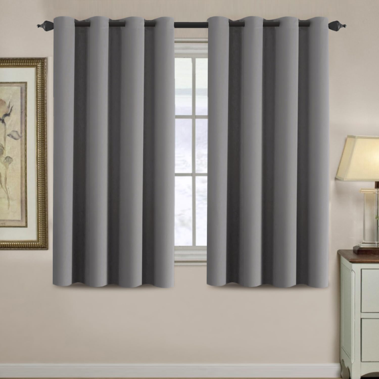 H.VERSAILTEX Blackout Patio Curtains 100 x 96 Inches for Sliding Door Extral Wide Blackout Curtain Panels Thermal Insulated Room Divider - Grommet Top, 8' Tall by 8.5' Wide - Jet Black