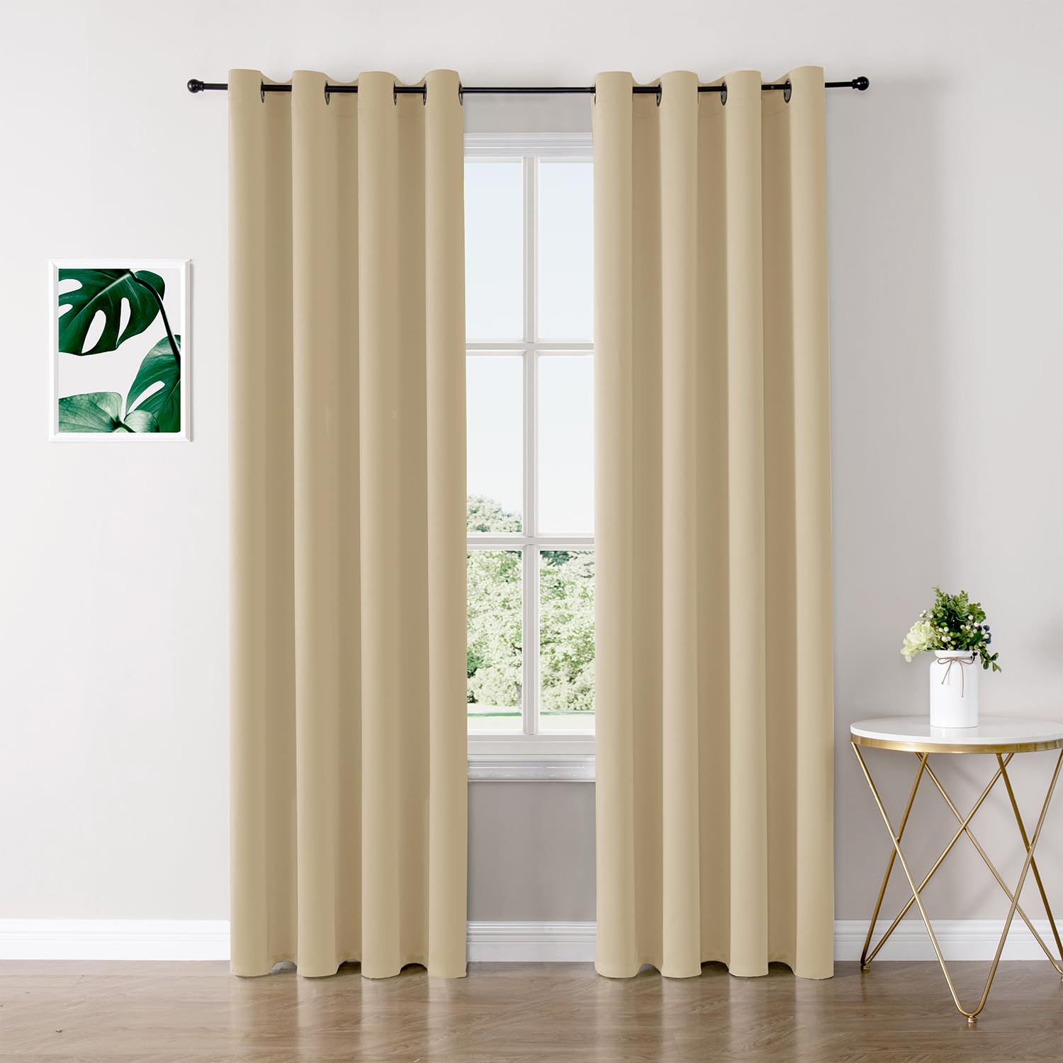ChrisDowa Grommet Blackout Curtains for Bedroom and Living Room - 2 Panels Set Thermal Insulated Room Darkening Curtains (Dark Grey, 42 x 63 Inch)