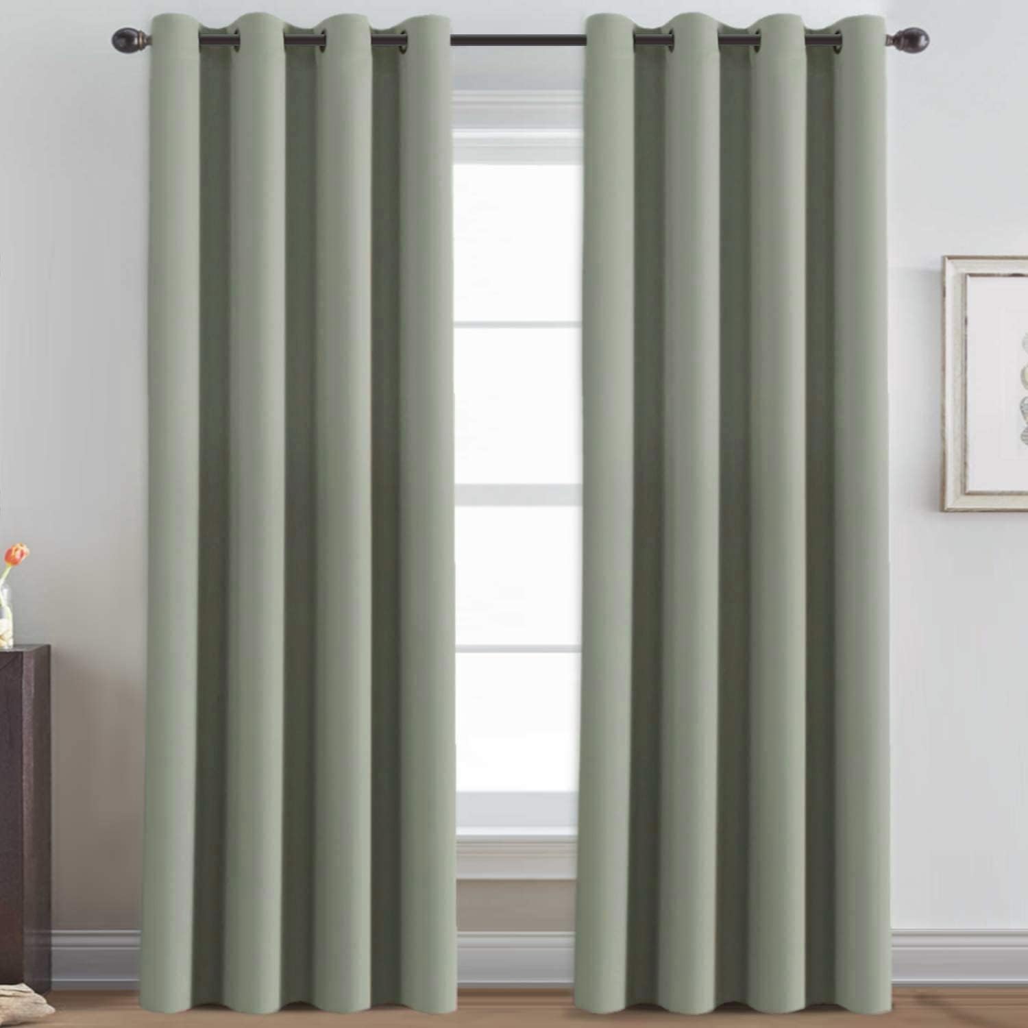H.VERSAILTEX Blackout Patio Curtains 100 x 96 Inches for Sliding Door Extral Wide Blackout Curtain Panels Thermal Insulated Room Divider - Grommet Top, 8' Tall by 8.5' Wide - Jet Black