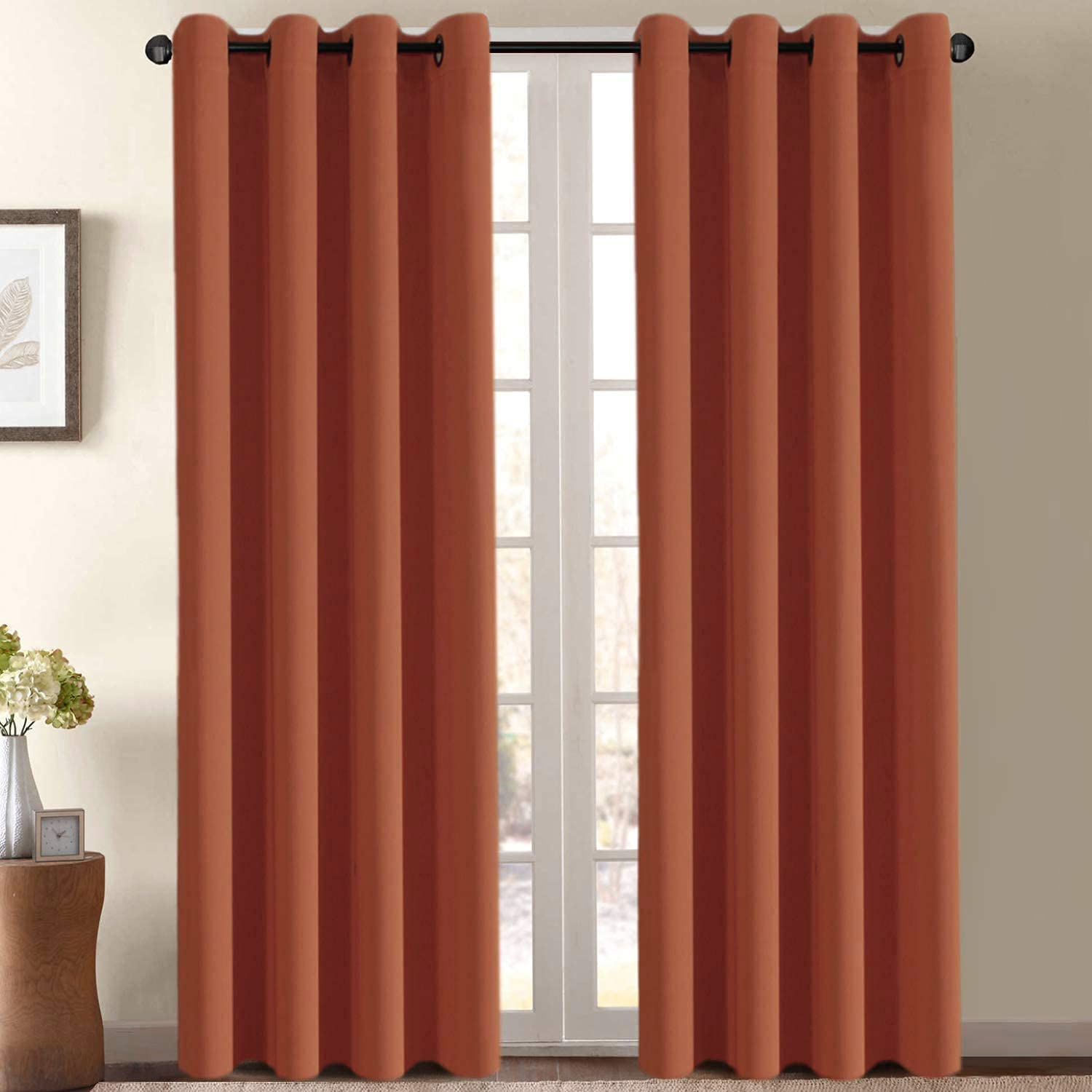 H.VERSAILTEX Blackout Patio Curtains 100 x 96 Inches for Sliding Door Extral Wide Blackout Curtain Panels Thermal Insulated Room Divider - Grommet Top, 8' Tall by 8.5' Wide - Jet Black