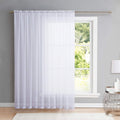 NICETOWN Sheer Curtain for Sliding Door - Extra Width & Length Solid Voile Window Drape Panel for Patio/Living Room (1 Piece, W100 x L108, White)