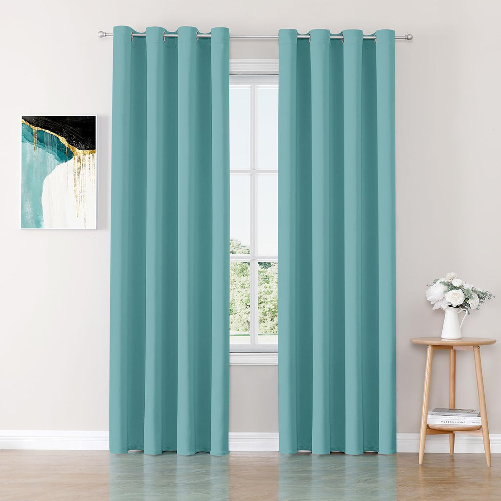 ChrisDowa Grommet Blackout Curtains for Bedroom and Living Room - 2 Panels Set Thermal Insulated Room Darkening Curtains (Dark Grey, 42 x 63 Inch)