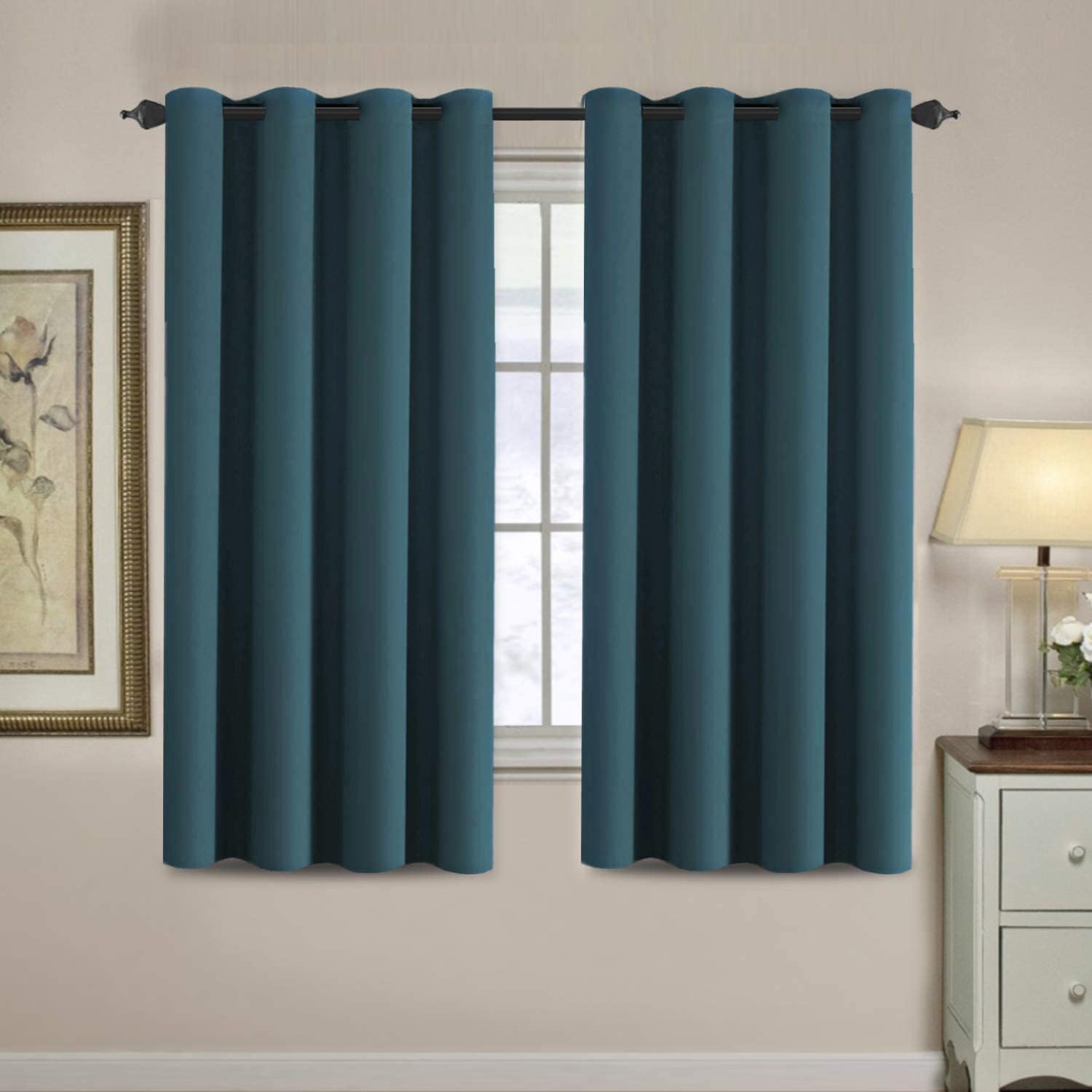 H.VERSAILTEX Blackout Patio Curtains 100 x 96 Inches for Sliding Door Extral Wide Blackout Curtain Panels Thermal Insulated Room Divider - Grommet Top, 8' Tall by 8.5' Wide - Jet Black