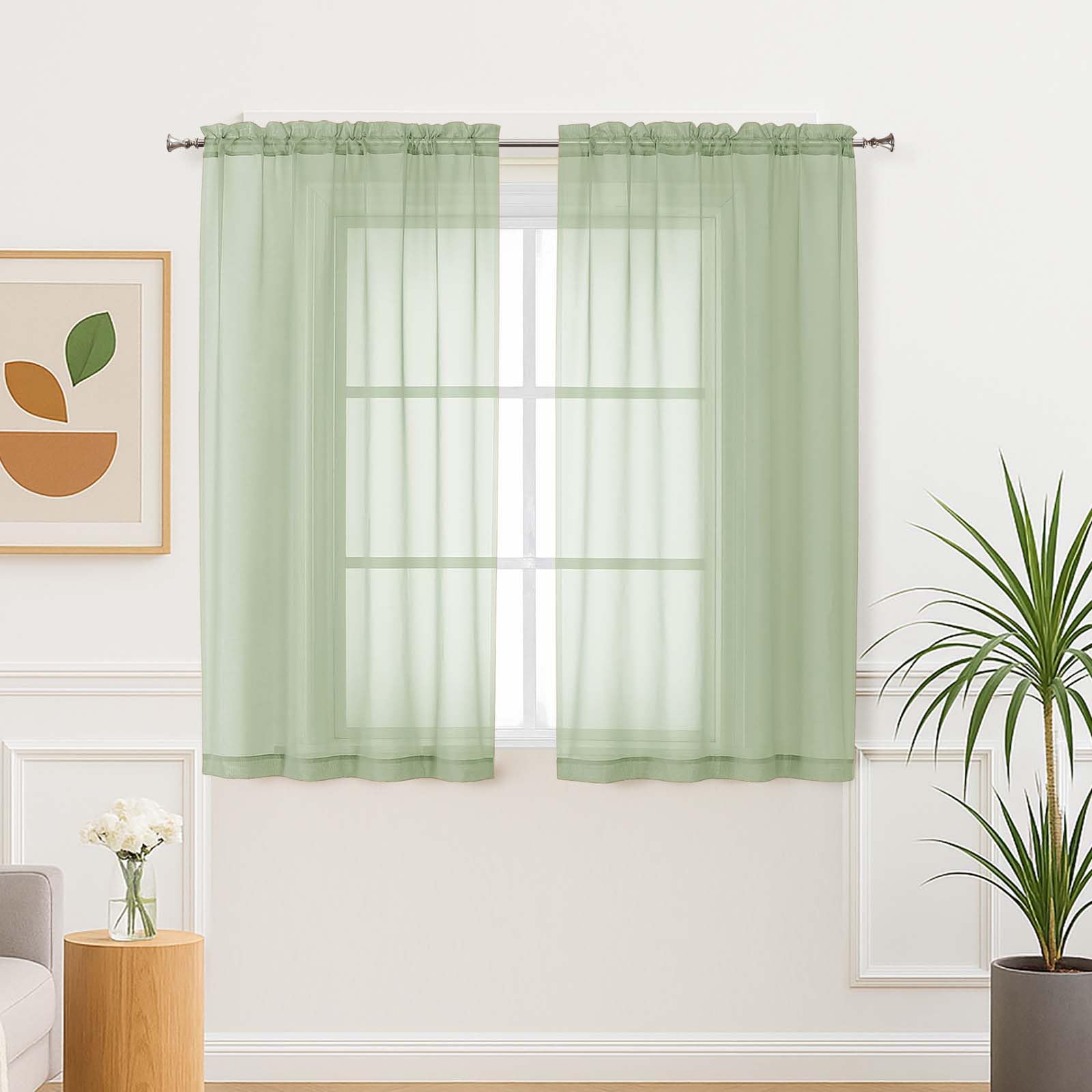 Aiyufeng Blush Pink Sheer Curtains 84 Inches Long 2 Panels Set, Light Filtering Soft Airy Voile Rod Pocket Baby Pink Sheer Window Drapes for Bedroom Living Room, Each 40Wx84L Inches