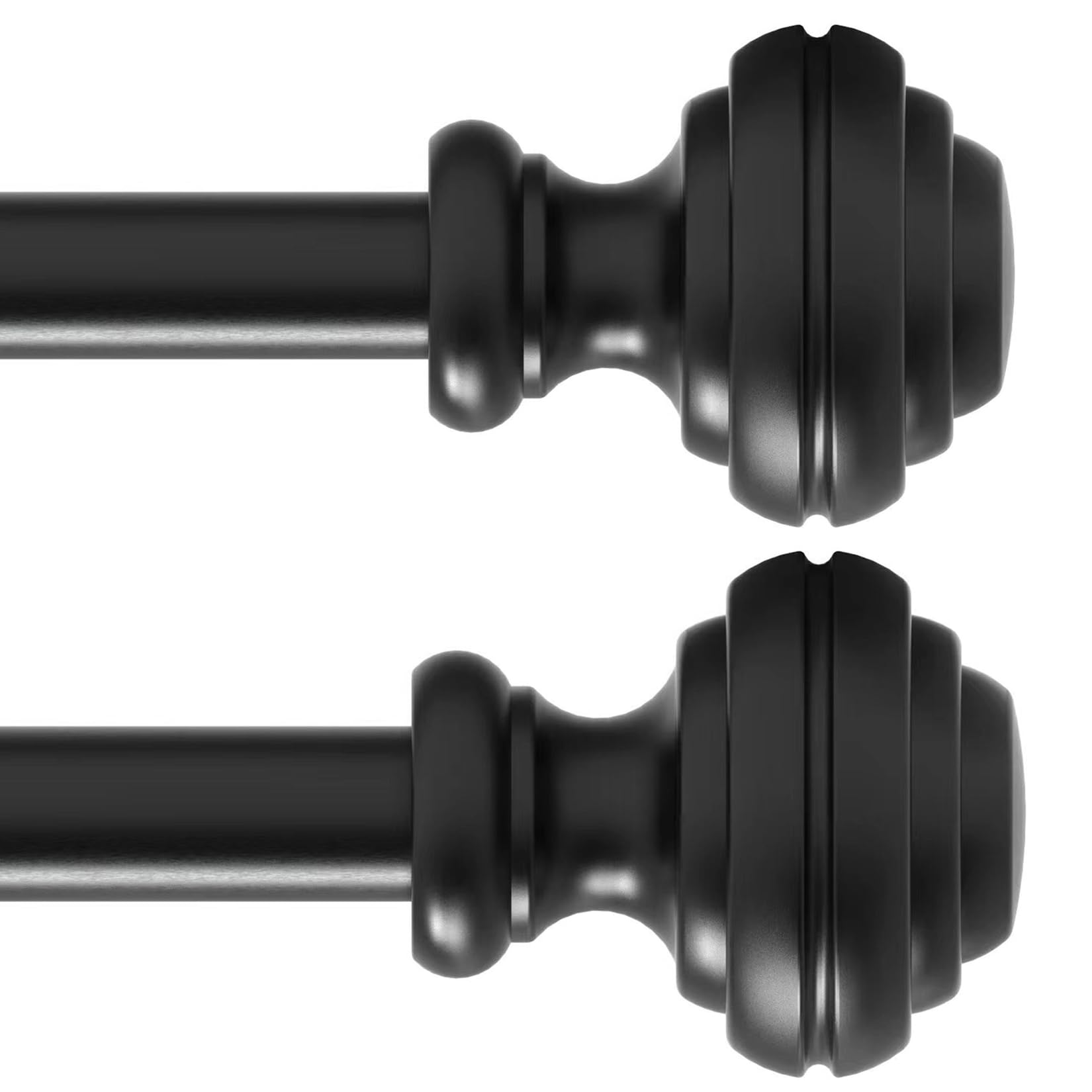 Curtain Rods for Windows 48-84 inch,3/4 inch Heavy Duty Adjustable Decorative Curtain Rod with Modern Finials,2 Pack Window Rods for Bedroom, Living Room,Patio and Kitchen