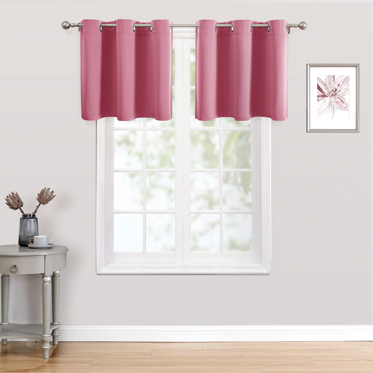 ChrisDowa Grommet Blackout Curtains for Bedroom and Living Room - 2 Panels Set Thermal Insulated Room Darkening Curtains (Dark Grey, 42 x 63 Inch)