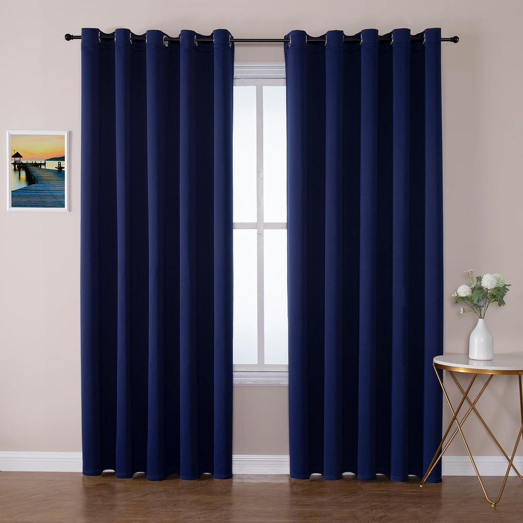ChrisDowa Grommet Blackout Curtains for Bedroom and Living Room - 2 Panels Set Thermal Insulated Room Darkening Curtains (Dark Grey, 42 x 63 Inch)