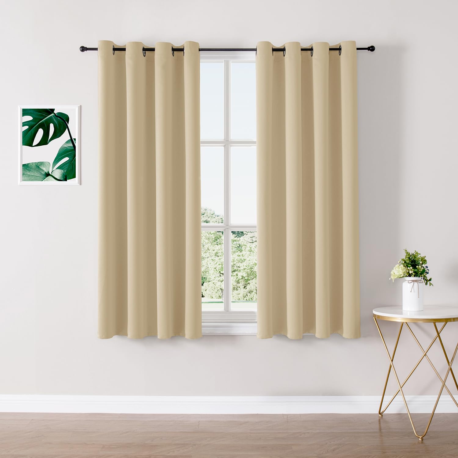ChrisDowa Grommet Blackout Curtains for Bedroom and Living Room - 2 Panels Set Thermal Insulated Room Darkening Curtains (Dark Grey, 42 x 63 Inch)