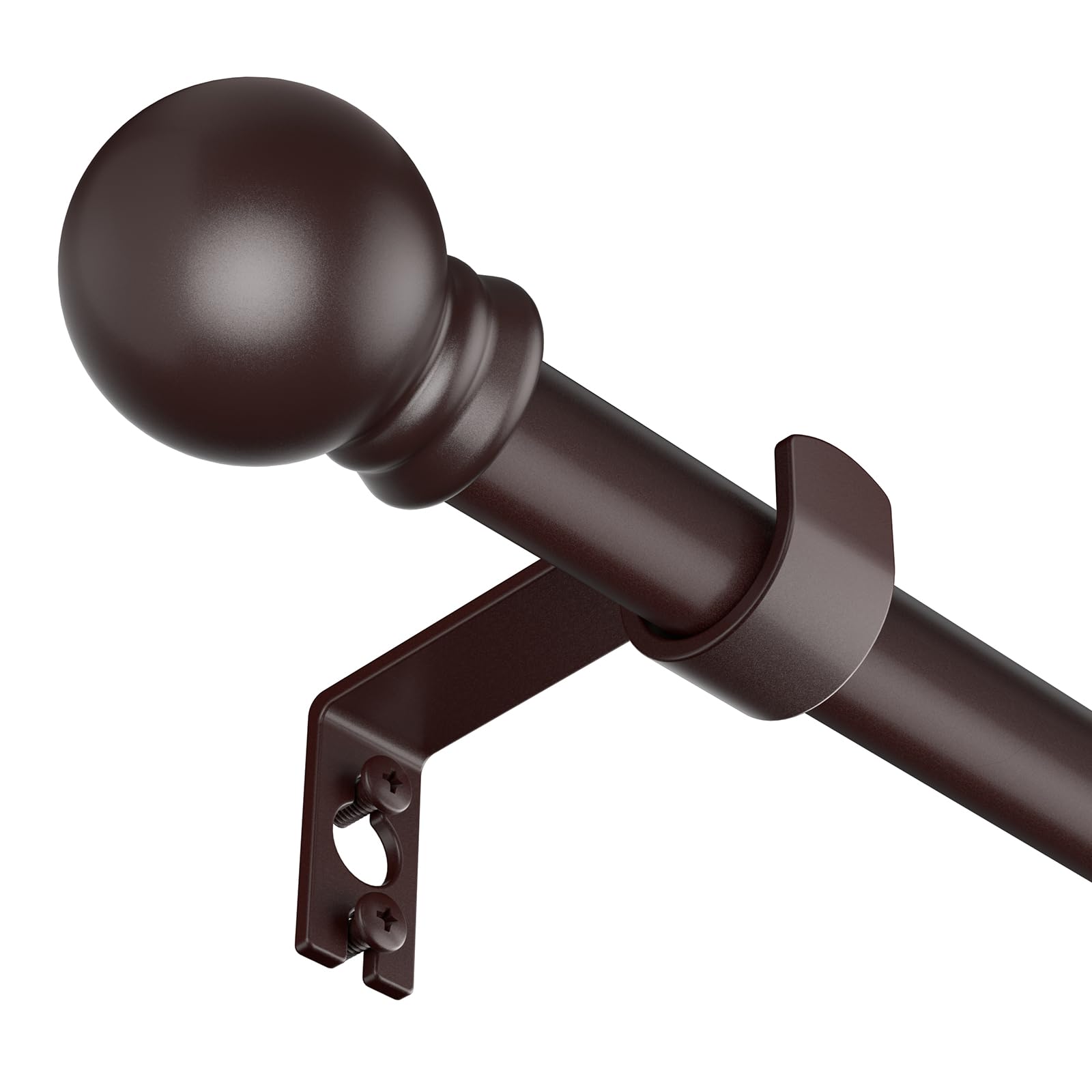 SMODBRODRE Black Curtain Rods for Window 28 to 48, 5/8 inch Small Decorative Curtain Rod Set with Brackets