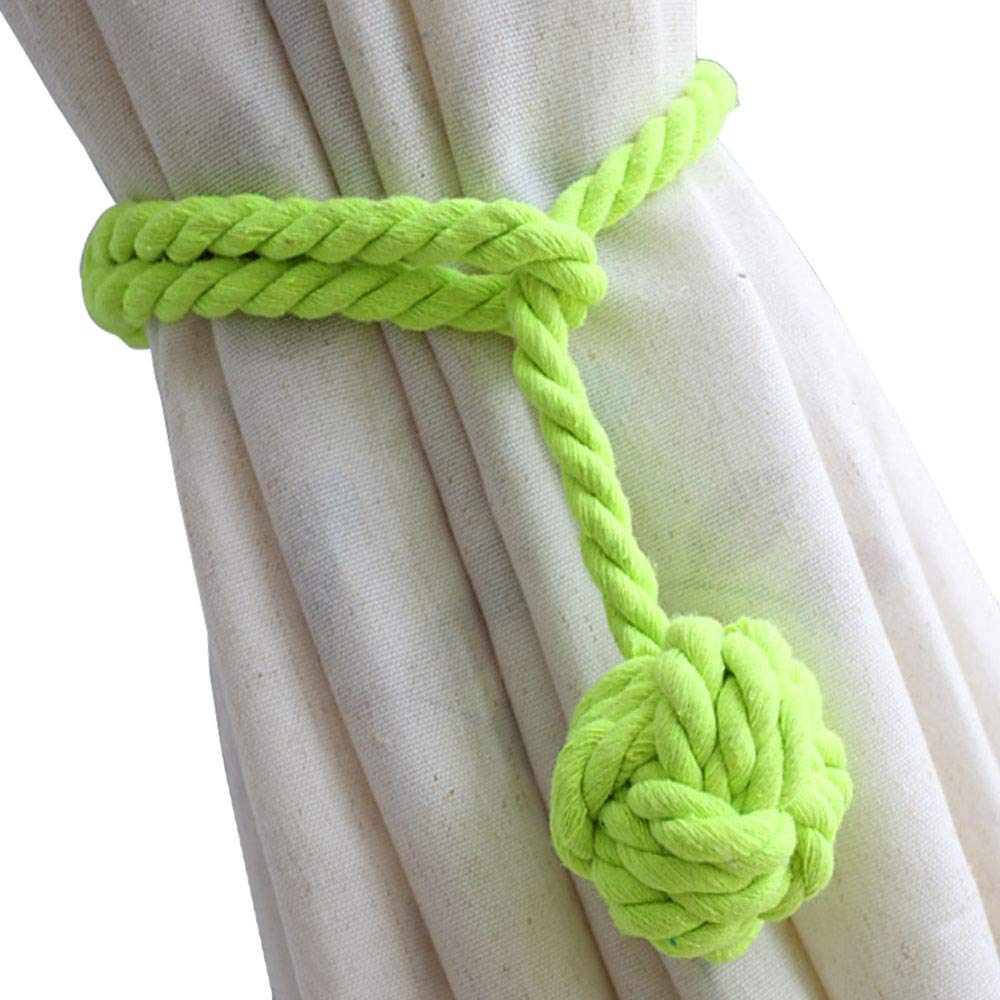 Melaluxe 2 Pack Curtain Tiebacks - Heavy Duty Curtain Rope Tieback, Handmade Rural Decorative Curtain Holdbacks (Beige)