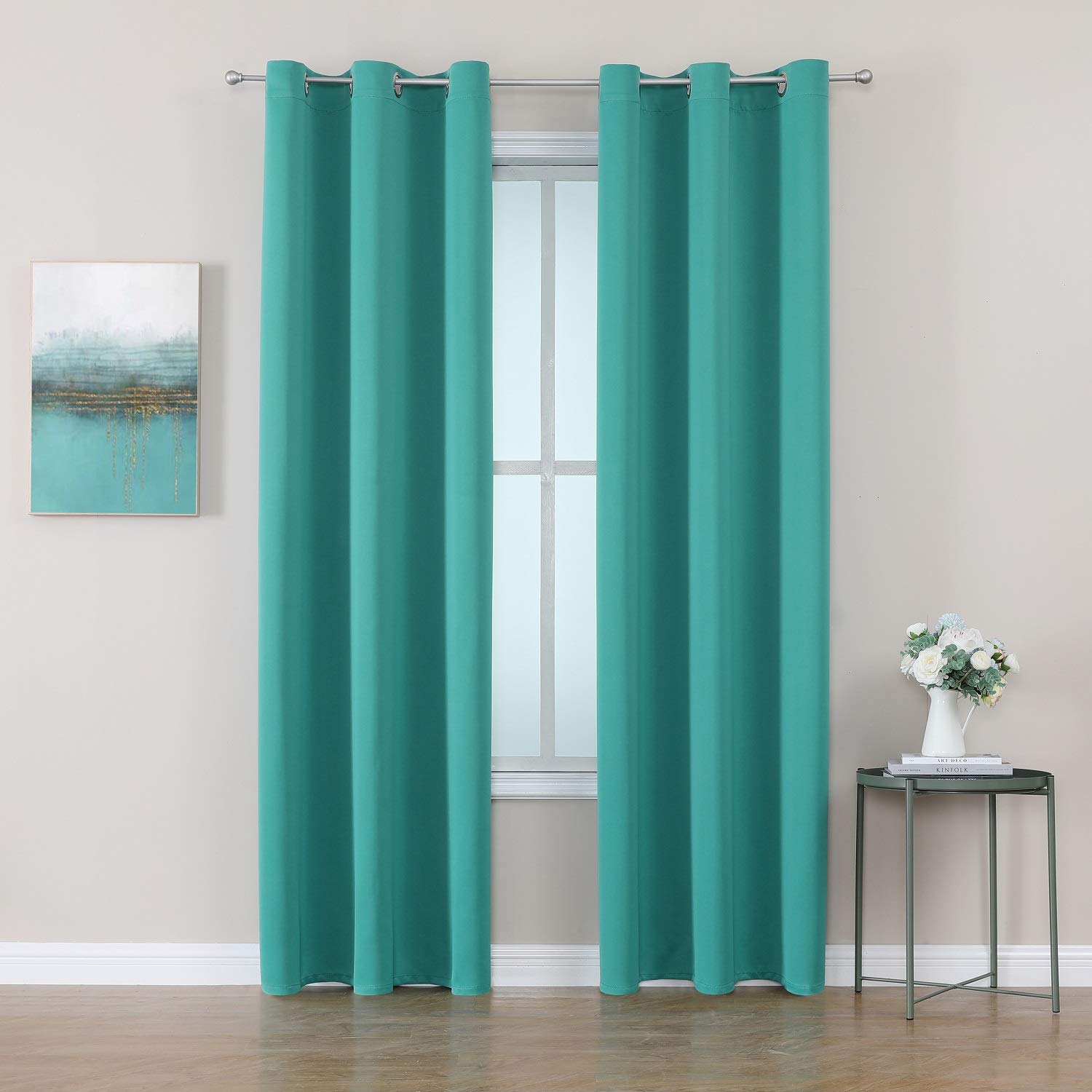 ChrisDowa Grommet Blackout Curtains for Bedroom and Living Room - 2 Panels Set Thermal Insulated Room Darkening Curtains (Dark Grey, 42 x 63 Inch)