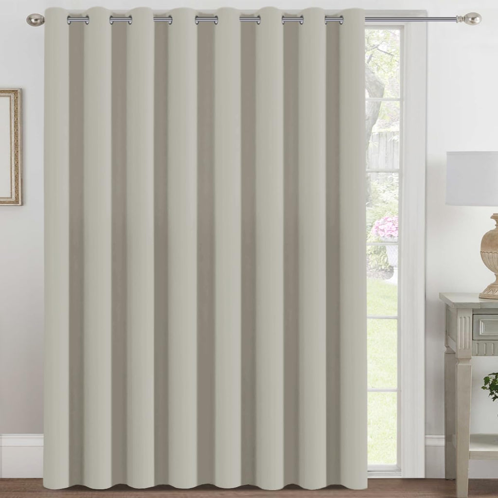 H.VERSAILTEX Blackout Patio Curtains 100 x 96 Inches for Sliding Door Extral Wide Blackout Curtain Panels Thermal Insulated Room Divider - Grommet Top, 8' Tall by 8.5' Wide - Jet Black